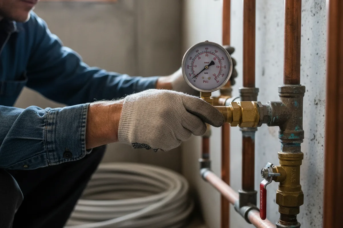 Pressure testing a repaired line during Water Line Repair in Westpoint