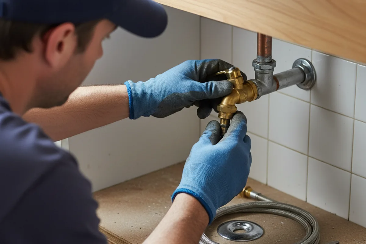 Shutoff valve and fitting work during Burst Pipe Repair in Westpoint
